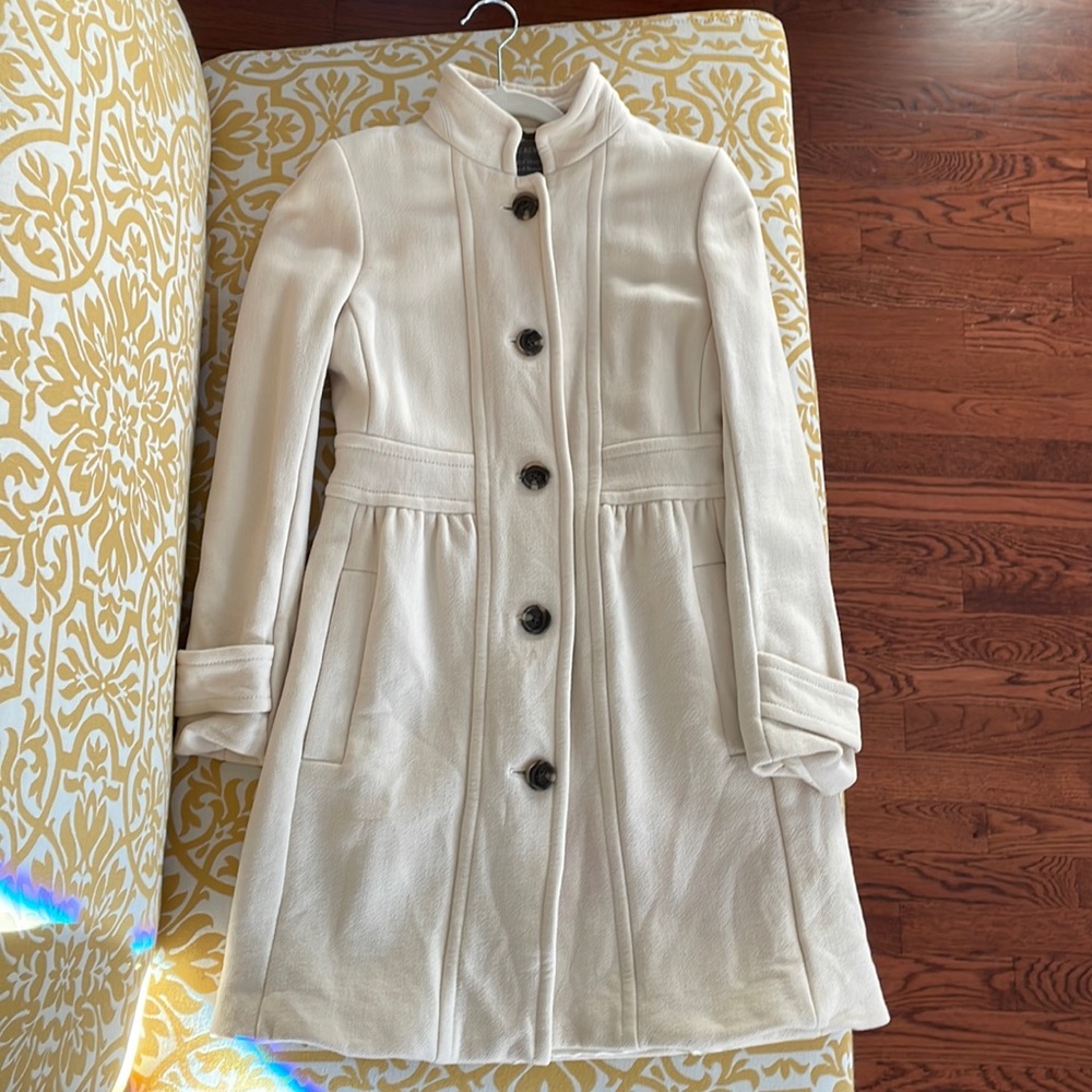 J. Crew Cream White Wool Coat